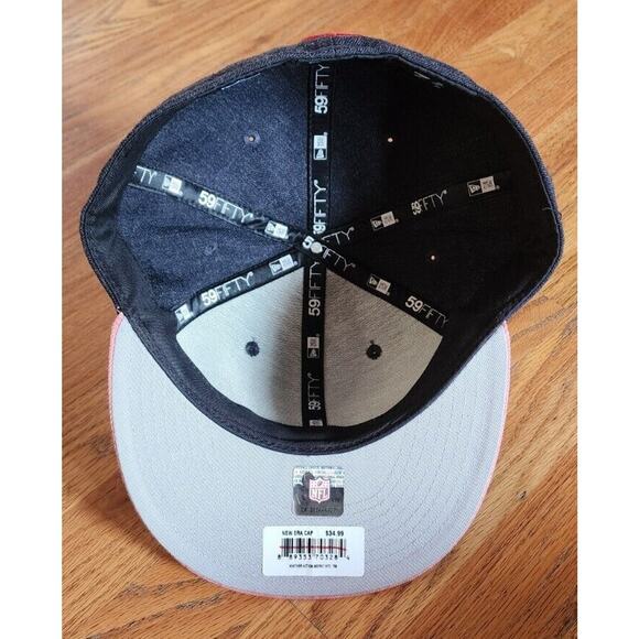New Era 59Fifty NFL Team Hat New England Patriots Navy Fitted Men Cap 7 5/8 NWT - Picture 8 of 11